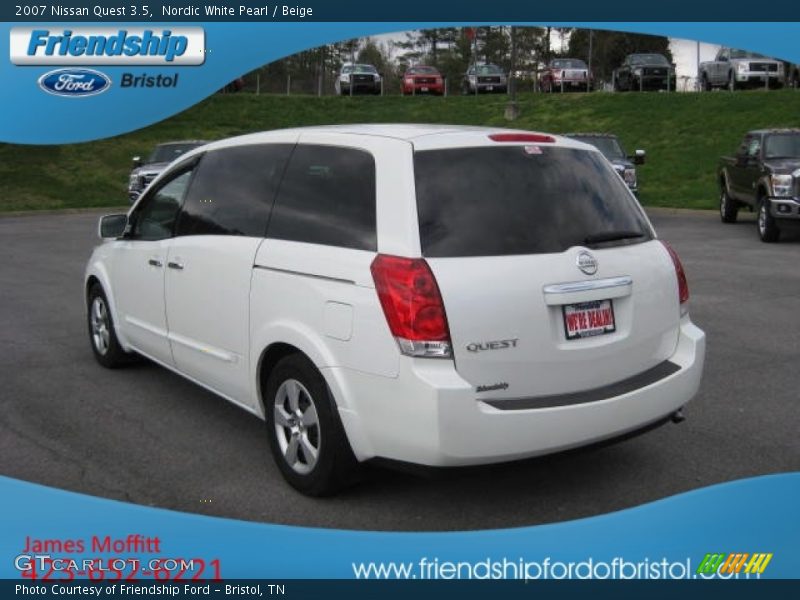 Nordic White Pearl / Beige 2007 Nissan Quest 3.5