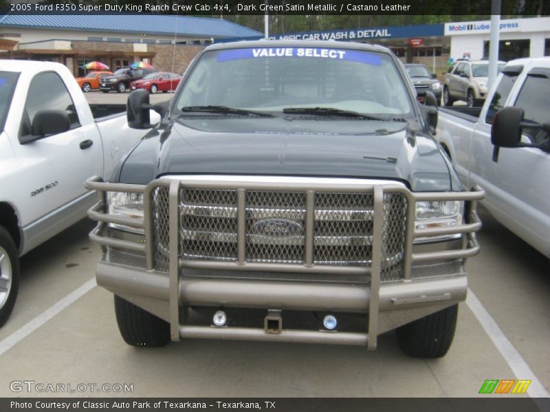 Dark Green Satin Metallic / Castano Leather 2005 Ford F350 Super Duty King Ranch Crew Cab 4x4