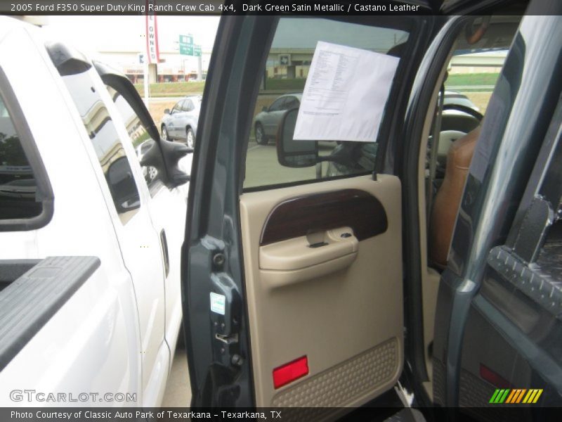 Dark Green Satin Metallic / Castano Leather 2005 Ford F350 Super Duty King Ranch Crew Cab 4x4