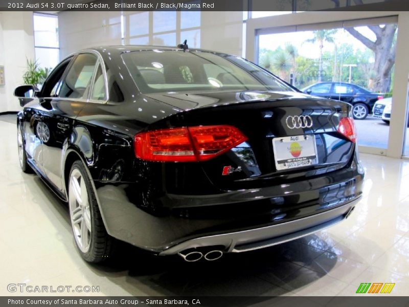 Brilliant Black / Black/Magma Red 2012 Audi S4 3.0T quattro Sedan