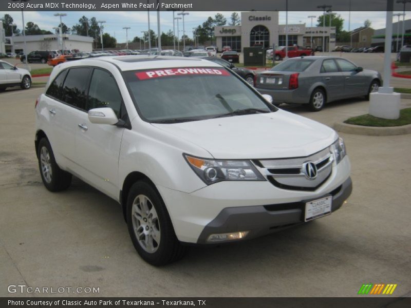 Aspen White Pearl / Parchment 2008 Acura MDX Technology