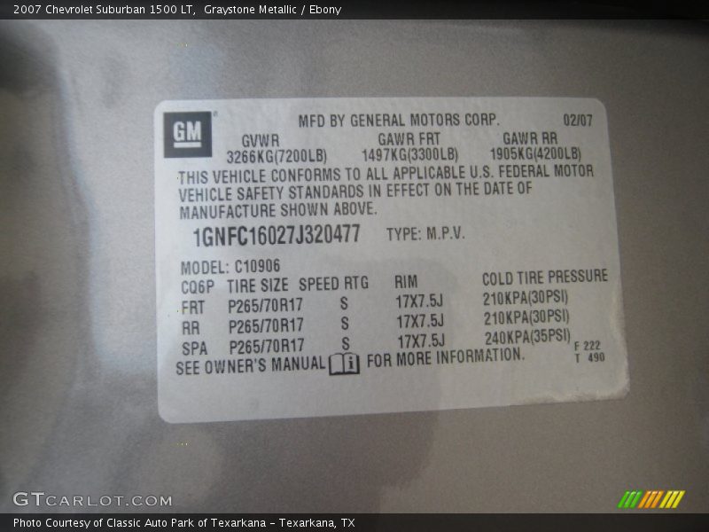 Graystone Metallic / Ebony 2007 Chevrolet Suburban 1500 LT