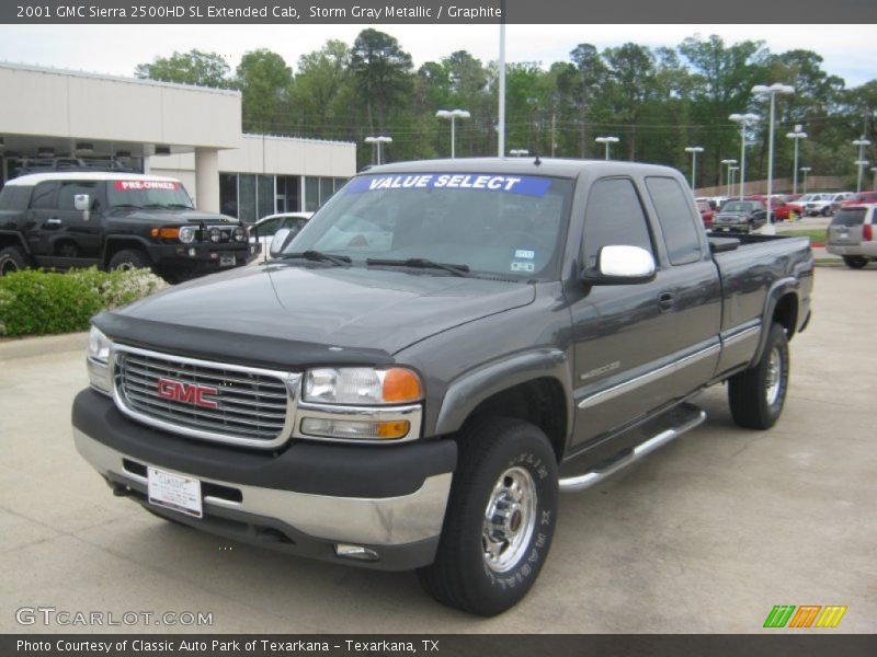 Storm Gray Metallic / Graphite 2001 GMC Sierra 2500HD SL Extended Cab
