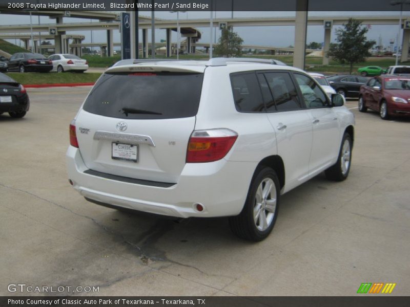 Blizzard White Pearl / Sand Beige 2008 Toyota Highlander Limited