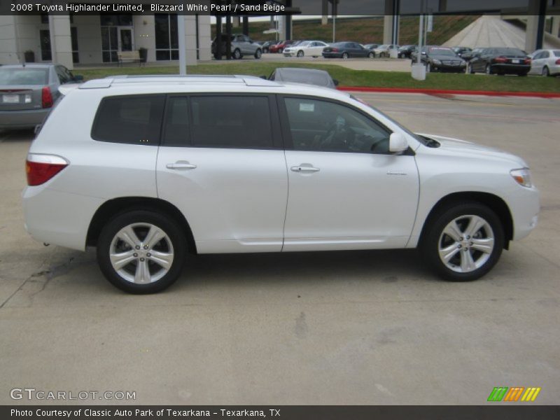 Blizzard White Pearl / Sand Beige 2008 Toyota Highlander Limited