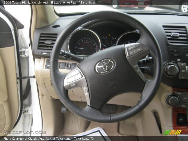 Blizzard White Pearl / Sand Beige 2008 Toyota Highlander Limited