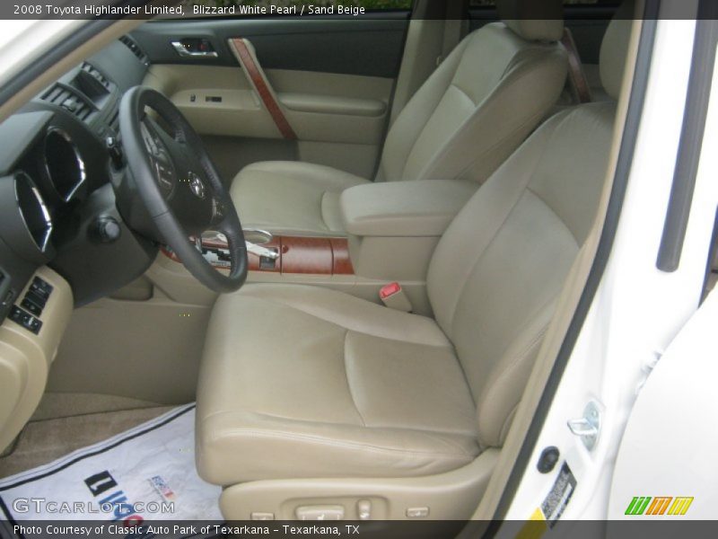 Blizzard White Pearl / Sand Beige 2008 Toyota Highlander Limited