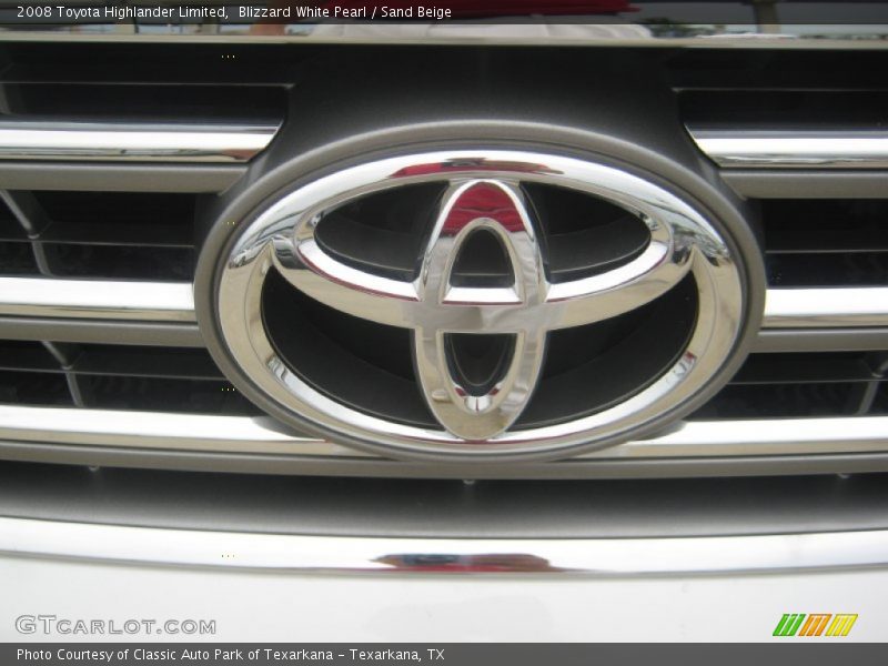 Blizzard White Pearl / Sand Beige 2008 Toyota Highlander Limited