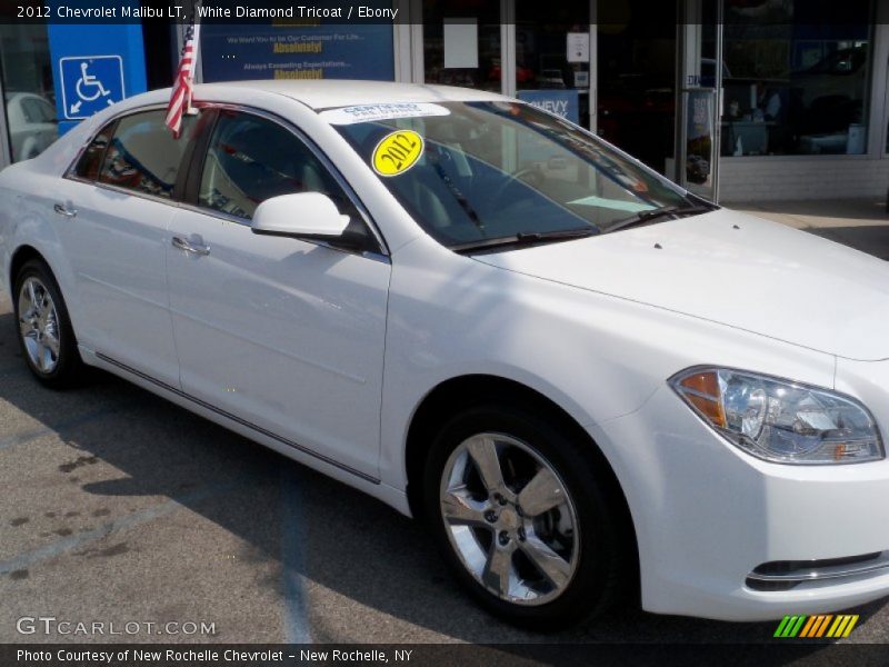 White Diamond Tricoat / Ebony 2012 Chevrolet Malibu LT