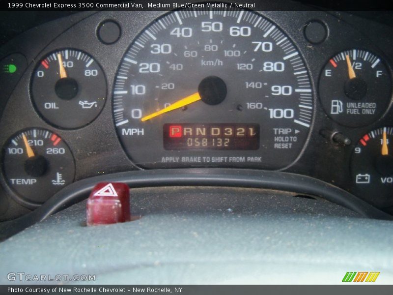 Medium Blue/Green Metallic / Neutral 1999 Chevrolet Express 3500 Commercial Van