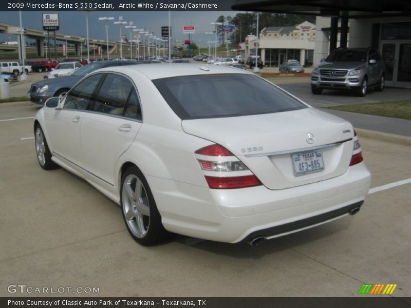 Arctic White / Savanna/Cashmere 2009 Mercedes-Benz S 550 Sedan