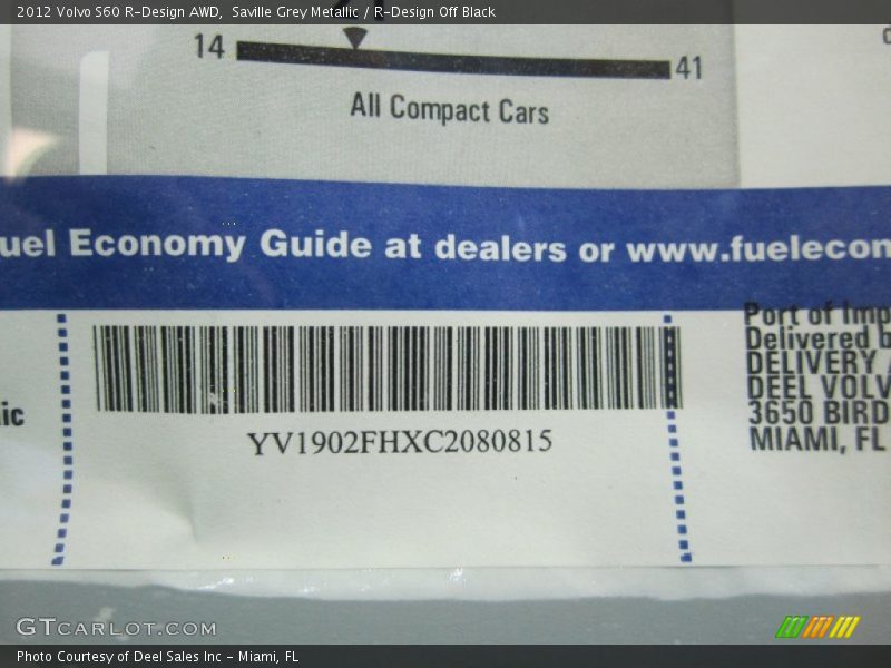 Saville Grey Metallic / R-Design Off Black 2012 Volvo S60 R-Design AWD