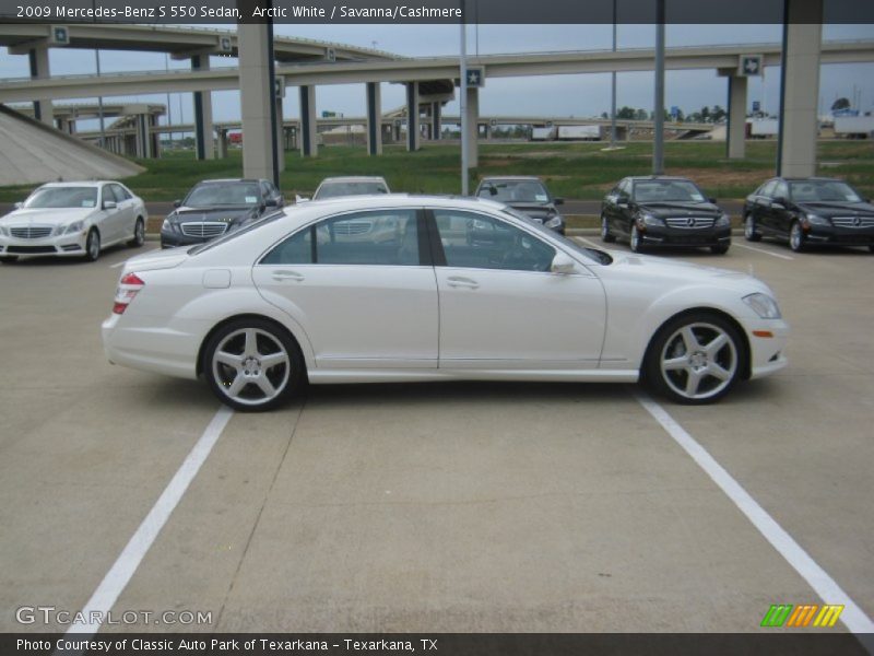 Arctic White / Savanna/Cashmere 2009 Mercedes-Benz S 550 Sedan