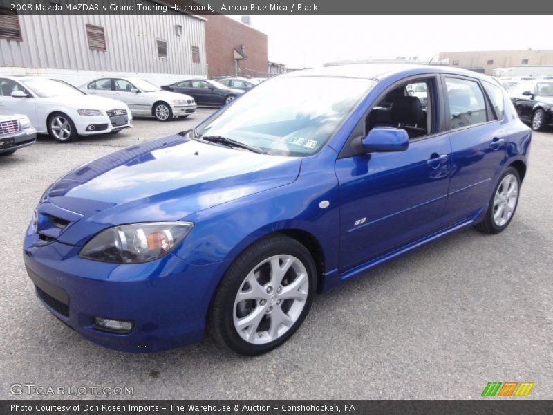 Aurora Blue Mica / Black 2008 Mazda MAZDA3 s Grand Touring Hatchback