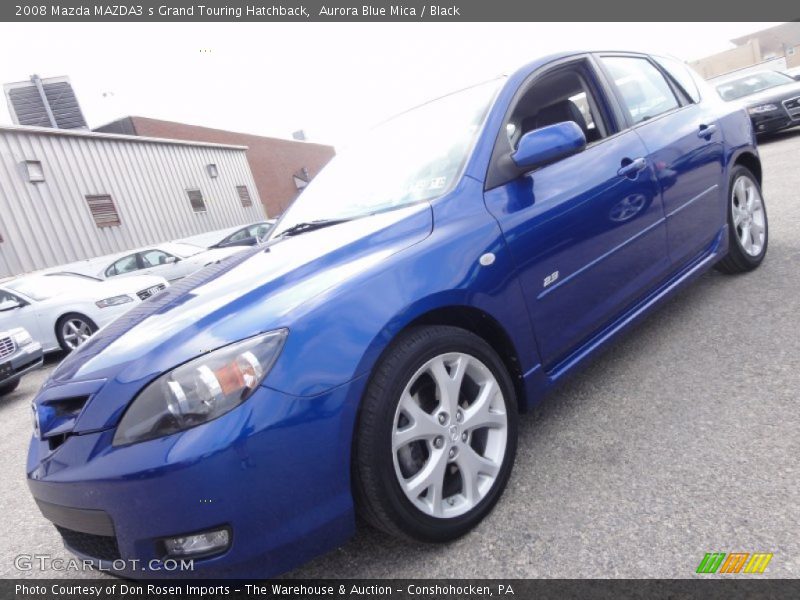 Aurora Blue Mica / Black 2008 Mazda MAZDA3 s Grand Touring Hatchback