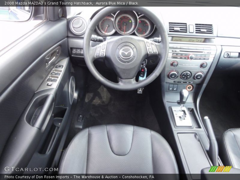 Aurora Blue Mica / Black 2008 Mazda MAZDA3 s Grand Touring Hatchback