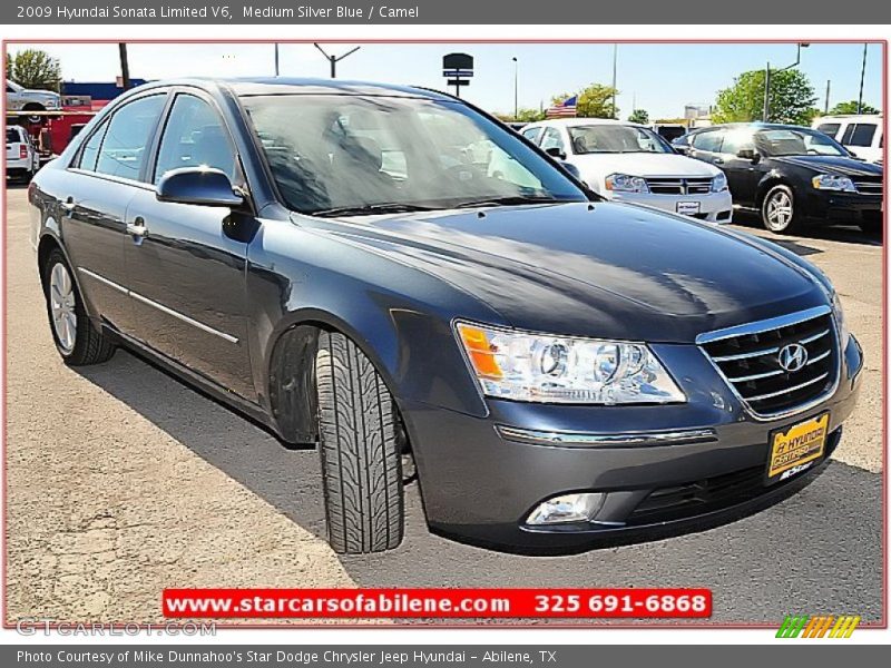 Medium Silver Blue / Camel 2009 Hyundai Sonata Limited V6