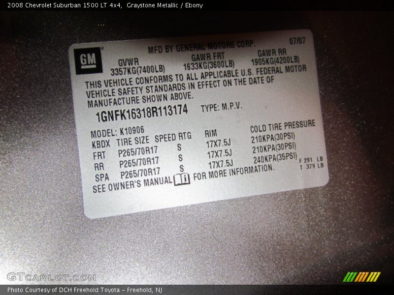 Graystone Metallic / Ebony 2008 Chevrolet Suburban 1500 LT 4x4