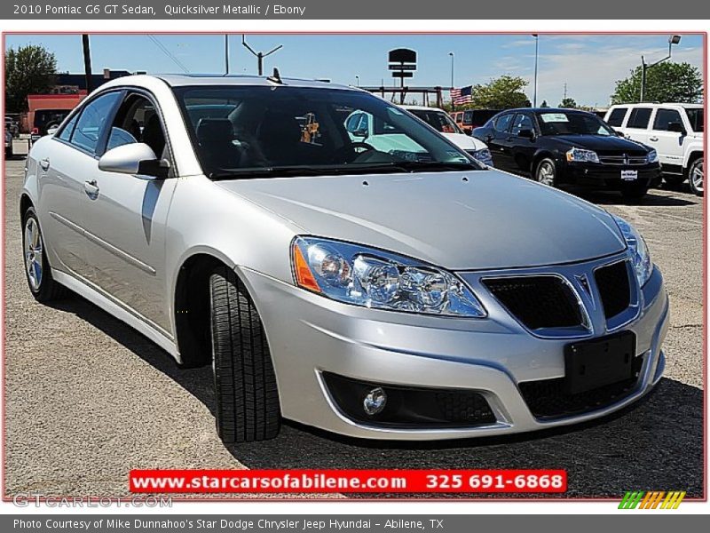 Quicksilver Metallic / Ebony 2010 Pontiac G6 GT Sedan