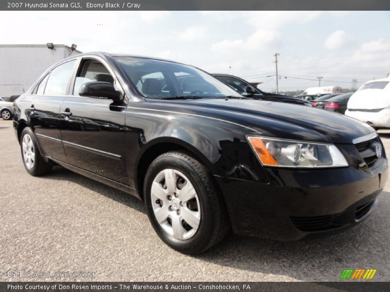 Ebony Black / Gray 2007 Hyundai Sonata GLS