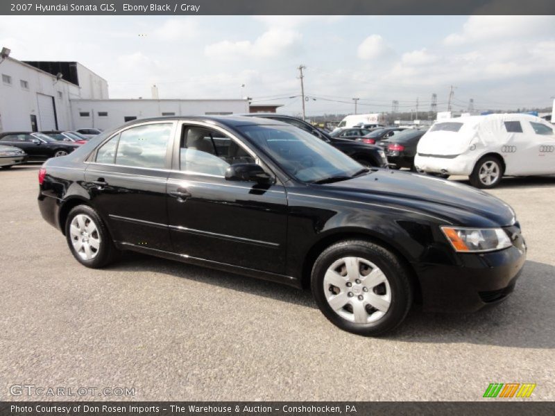 Ebony Black / Gray 2007 Hyundai Sonata GLS