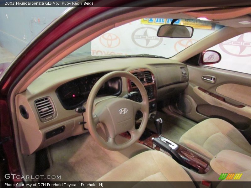 Ruby Red / Beige 2002 Hyundai Sonata GLS V6