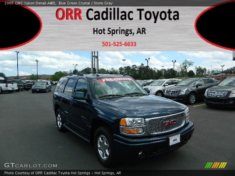 Blue Green Crystal / Stone Gray 2005 GMC Yukon Denali AWD