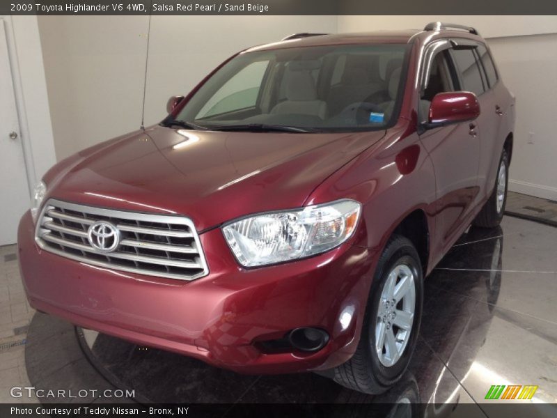 Salsa Red Pearl / Sand Beige 2009 Toyota Highlander V6 4WD