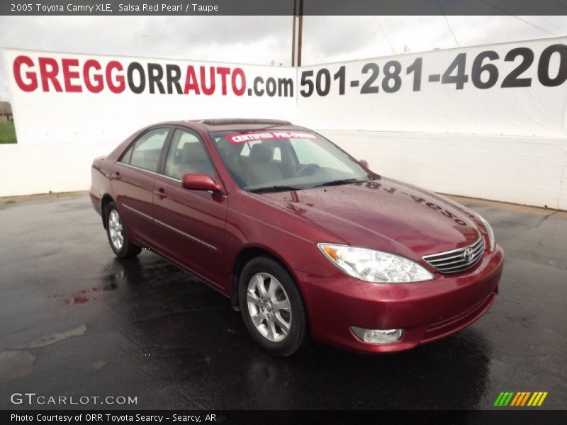 Salsa Red Pearl / Taupe 2005 Toyota Camry XLE