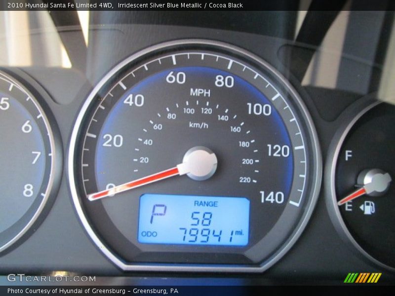 Irridescent Silver Blue Metallic / Cocoa Black 2010 Hyundai Santa Fe Limited 4WD