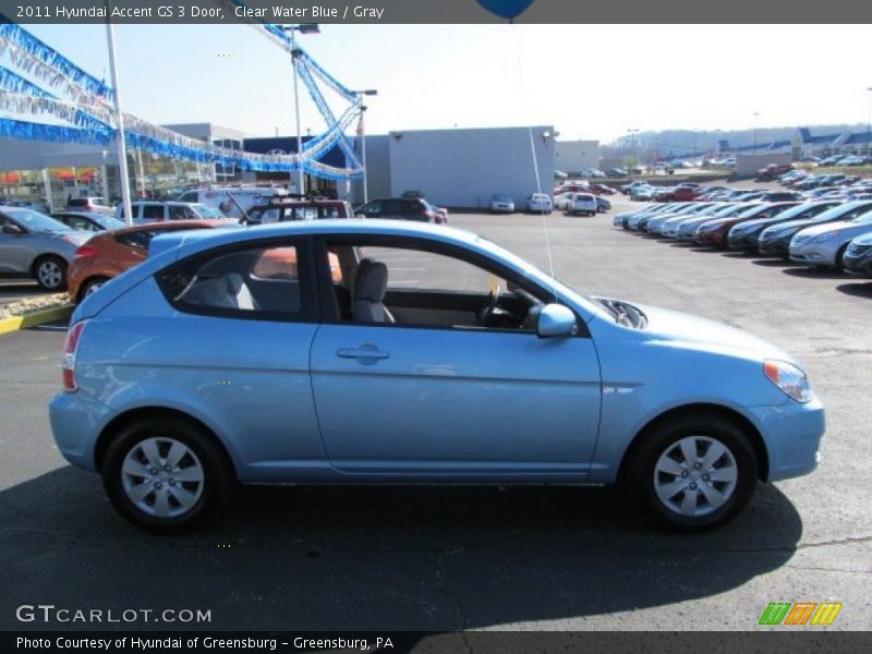 Clear Water Blue / Gray 2011 Hyundai Accent GS 3 Door