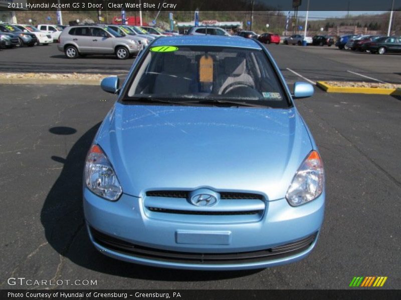 Clear Water Blue / Gray 2011 Hyundai Accent GS 3 Door