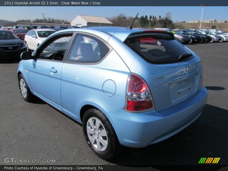 Clear Water Blue / Gray 2011 Hyundai Accent GS 3 Door