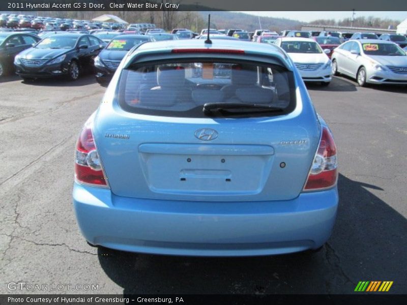 Clear Water Blue / Gray 2011 Hyundai Accent GS 3 Door