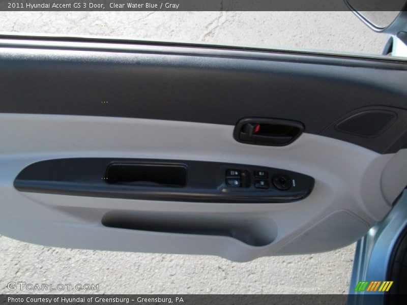 Clear Water Blue / Gray 2011 Hyundai Accent GS 3 Door