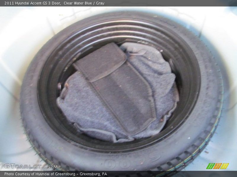 Clear Water Blue / Gray 2011 Hyundai Accent GS 3 Door