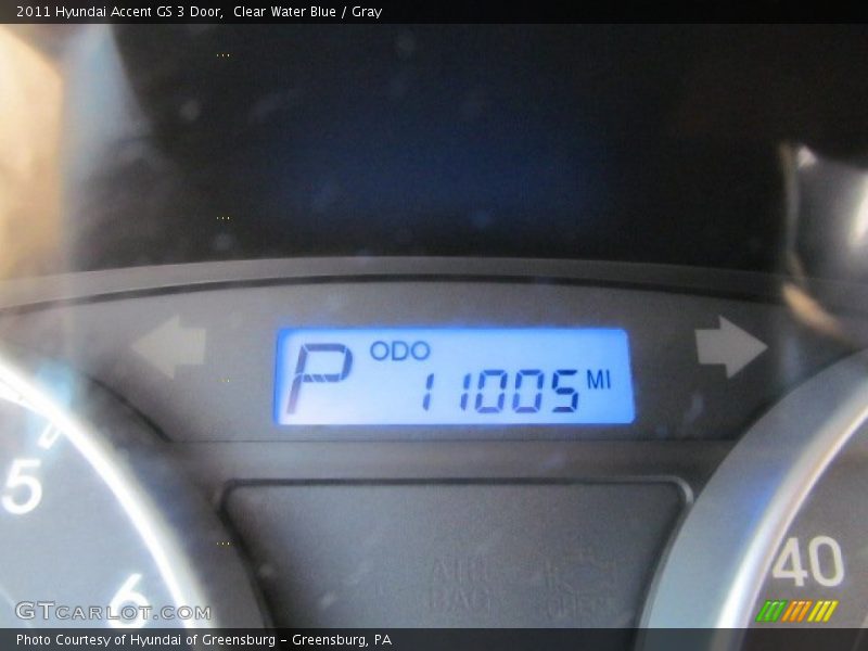 Clear Water Blue / Gray 2011 Hyundai Accent GS 3 Door
