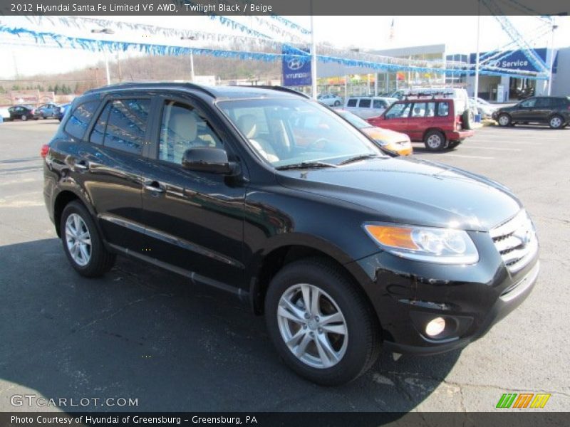 Twilight Black / Beige 2012 Hyundai Santa Fe Limited V6 AWD