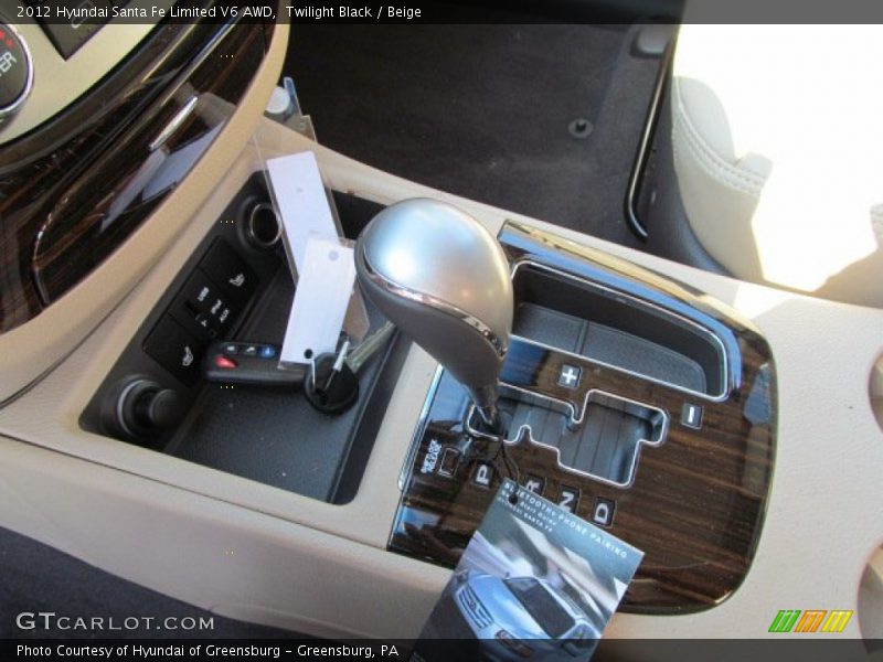  2012 Santa Fe Limited V6 AWD 6 Speed SHIFTRONIC Automatic Shifter