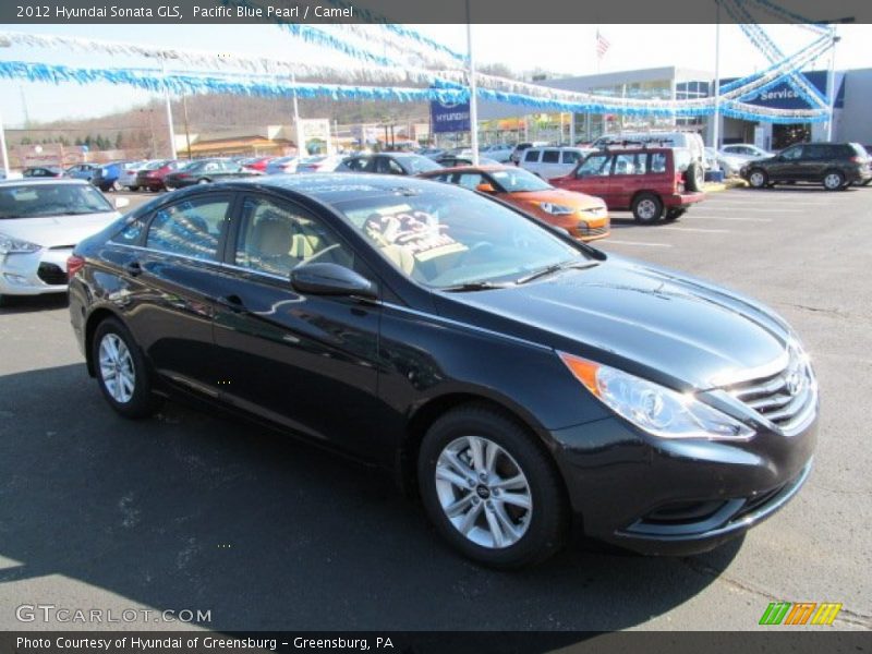 Pacific Blue Pearl / Camel 2012 Hyundai Sonata GLS