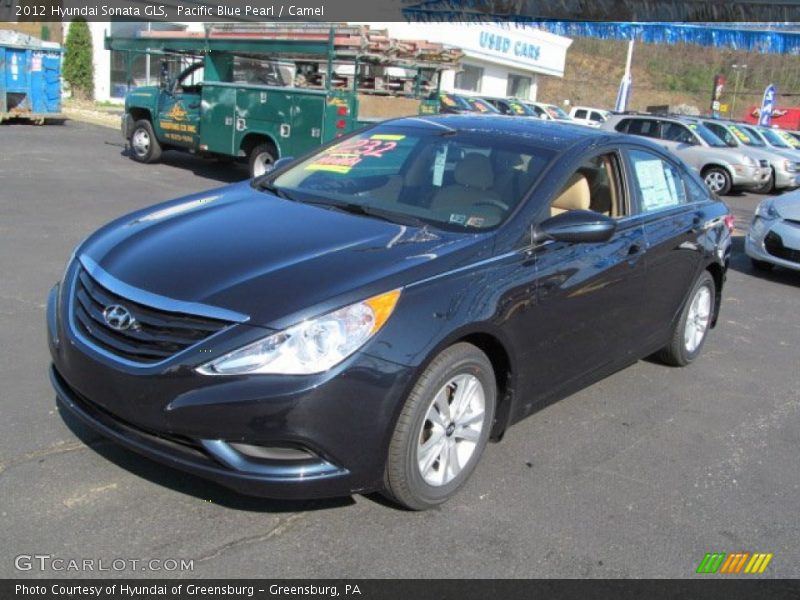 Pacific Blue Pearl / Camel 2012 Hyundai Sonata GLS