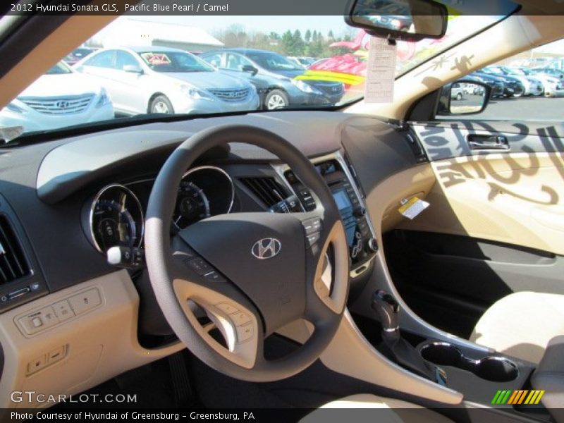 Pacific Blue Pearl / Camel 2012 Hyundai Sonata GLS