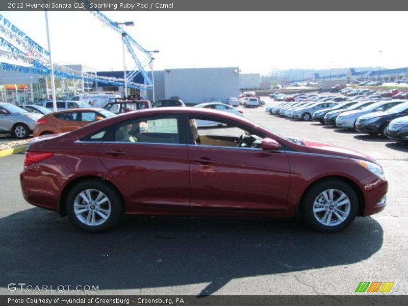 Sparkling Ruby Red / Camel 2012 Hyundai Sonata GLS