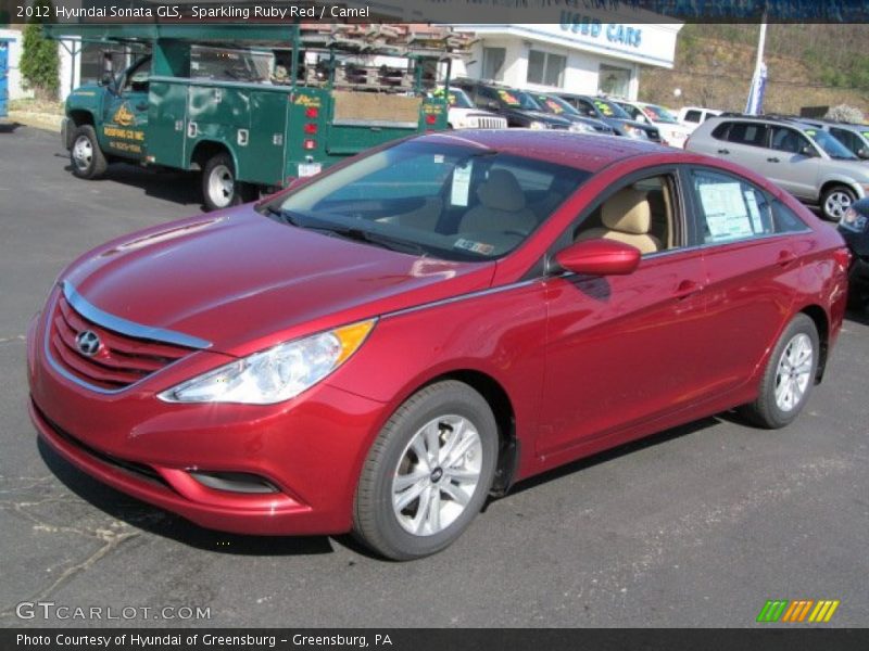 Sparkling Ruby Red / Camel 2012 Hyundai Sonata GLS