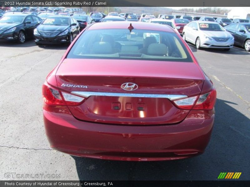 Sparkling Ruby Red / Camel 2012 Hyundai Sonata GLS
