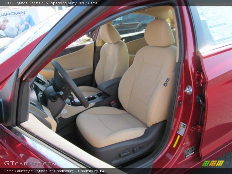 Sparkling Ruby Red / Camel 2012 Hyundai Sonata GLS