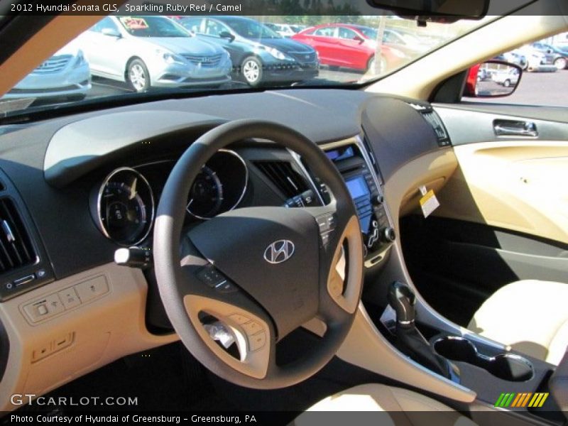 Sparkling Ruby Red / Camel 2012 Hyundai Sonata GLS