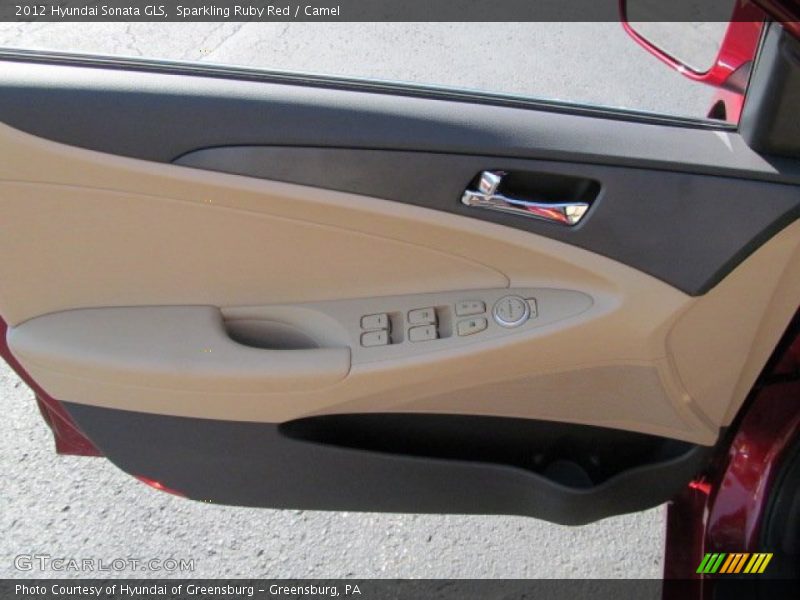 Sparkling Ruby Red / Camel 2012 Hyundai Sonata GLS