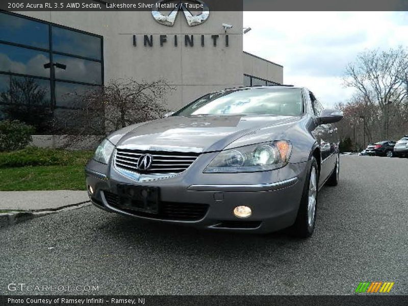 Lakeshore Silver Metallic / Taupe 2006 Acura RL 3.5 AWD Sedan