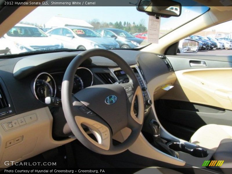 Shimmering White / Camel 2012 Hyundai Sonata GLS